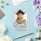 フォトアーモダンチスクリプトの卒業発表 アクリル招待状 (インサイチュ (ウェディング))