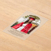 フォトアーモダンチスクリプトの卒業発表 アクリル招待状 (レイダウン)