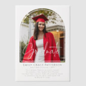 フォトアーモダンチスクリプトの卒業発表 ベラム紙招待状 (正面)