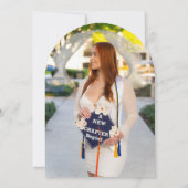 フォトアーモダンチスクリプトの卒業発表 招待状 (裏面)