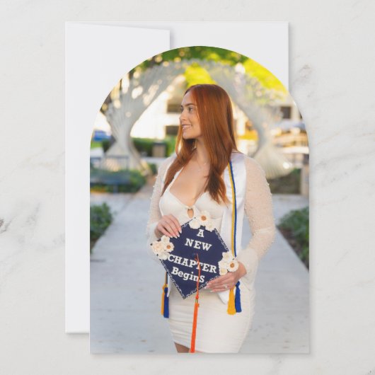 フォトアーモダンチスクリプトの卒業発表 招待状 (裏面)