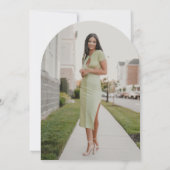 フォトアーモダンチスクリプトの卒業発表 招待状 (裏面)