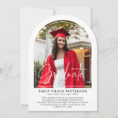 フォトアーモダンチスクリプトの卒業発表 招待状 (正面)