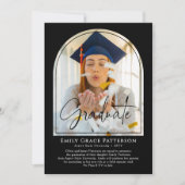 フォトアーモダンチスクリプトの卒業発表 招待状 (正面)