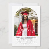 フォトアーモダンチスクリプトの卒業発表 招待状 (正面)