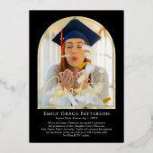 フォトアーモダンチスクリプトの卒業発表 箔招待状 (正面)