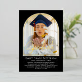 フォトアーモダンチスクリプトの卒業発表 箔招待状 (立ち正面)