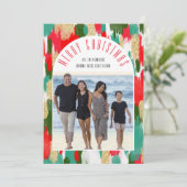 フォトアーモダンチーブラッシュストローククリスマス シーズンカード (スタンド正面)