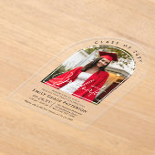 フォトアーモダンチ卒業生脚卒業パーティー アクリル招待状 (レイダウン)