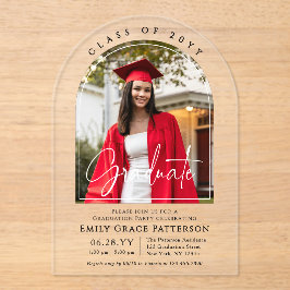 フォトアーモダンチ卒業生脚卒業パーティー アクリル招待状