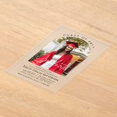 フォトアーモダンチ卒業生脚卒業パーティー アクリル招待状 (レイダウン)