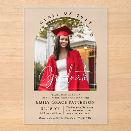 フォトアーモダンチ卒業生脚卒業パーティー アクリル招待状