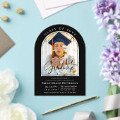 フォトアーモダンチ卒業生脚卒業パーティー アクリル招待状 (インサイチュ (ウェディング))