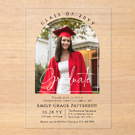 フォトアーモダンチ卒業生脚卒業パーティー アクリル招待状