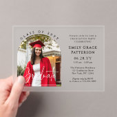 フォトアーモダンチ卒業生脚卒業パーティー アクリル招待状 (インサイチュ (ポータブル))