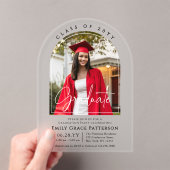 フォトアーモダンチ卒業生脚卒業パーティー アクリル招待状 (インサイチュ (ポータブル))