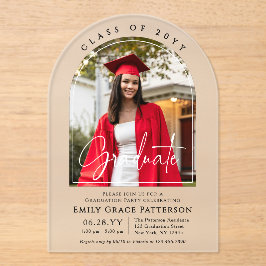 フォトアーモダンチ卒業生脚卒業パーティー アクリル招待状