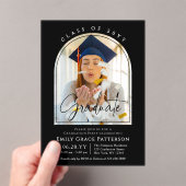 フォトアーモダンチ卒業生脚卒業パーティー アクリル招待状 (インサイチュ (ポータブル))