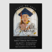 フォトアーモダンチ卒業生脚卒業パーティー ベラム紙招待状 (正面)