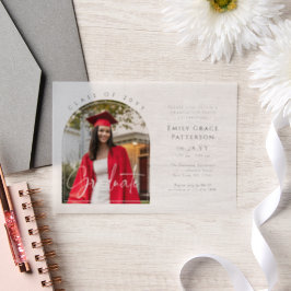 フォトアーモダンチ卒業生脚卒業パーティー ベラム紙招待状