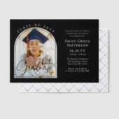 フォトアーモダンチ卒業生脚卒業パーティー ベラム紙招待状 (オフセット (招待状))