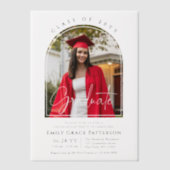 フォトアーモダンチ卒業生脚卒業パーティー ベラム紙招待状 (正面)