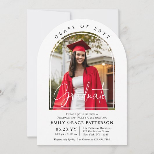 フォトアーモダンチ卒業生脚卒業パーティー 招待状 (正面)