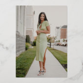 フォトアーモダンチ卒業生脚卒業パーティー 箔招待状 (裏面)