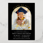 フォトアーモダンチ卒業生脚卒業パーティー 箔招待状 (正面)