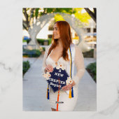 フォトアーモダンチ卒業生脚卒業パーティー 箔招待状 (裏面)