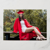 フォトアーモダンチ卒業生脚卒業パーティー 箔招待状 (裏面)