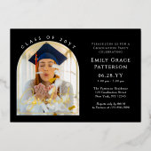 フォトアーモダンチ卒業生脚卒業パーティー 箔招待状 (正面)