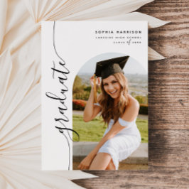 フォトアーモダンチ垂直方向のスクリプトの卒業 招待状