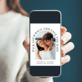 フォトアーモダンチQRコード宛先ウェディング セーブザデート