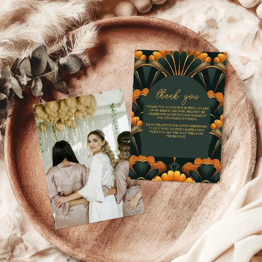 フォトアールデコローアリング20sブライダルシャワー サンキューカード