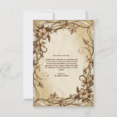 フォトアールヌーボー金ゴールドボ結婚タニカル サンキューカード (裏面)