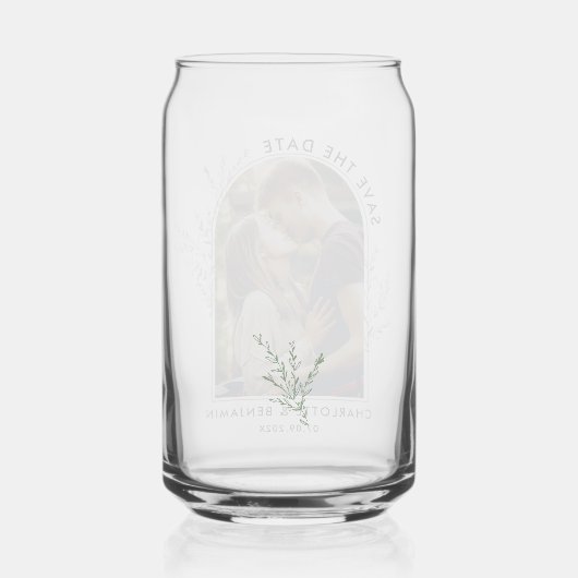 フォトアー結婚チの記念すべき日付の保存 ガラス缶 (裏面)