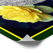 フォトイエローのバラの花を開花枠に追加 ポスター (角)