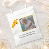 フォトイエローオレンジ1st誕生日のお気に入りバッグ フェイバーバッグ (クリップ留めされた状態)