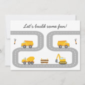 フォトイエロービルドおもしろい建築1st誕生日 招待状 (裏面)