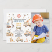 フォトイエローボーイズ建築ダーティ3rdy誕生日 招待状 (正面)