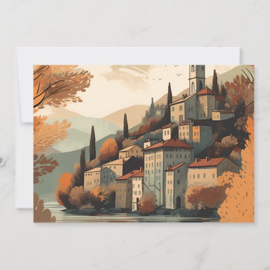 フォトイタリアコモ湖の目的地の結婚式 セーブザデート (裏面)