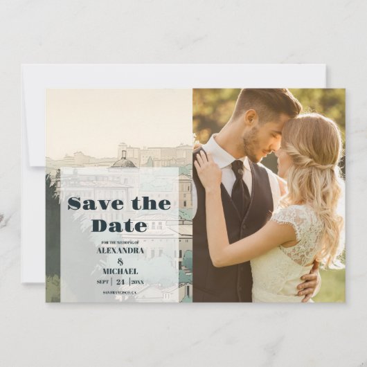 フォトイタリアローマデスティネーションウェディング セーブザデート (正面)
