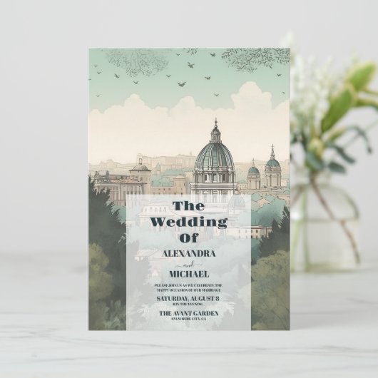 フォトイタリアローマデスティネーションウェディング 招待状 (スタンド正面)