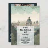 フォトイタリアローマデスティネーションウェディング 招待状 (正面/裏面)