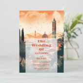 フォトイタリエレガントアルフィレンツェ行き先結婚式 招待状 (スタンド正面)