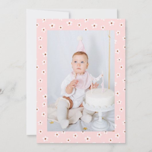 フォトイチゴとベリーの最初の誕生日パーティー 招待状 (裏面)