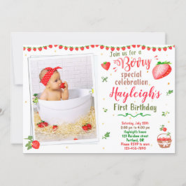 フォトイチゴ誕生日の招待ベリースイート 招待状