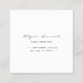 フォトイベントウェディングプランナーミントフレーム花模様 スクエア名刺 (裏面)