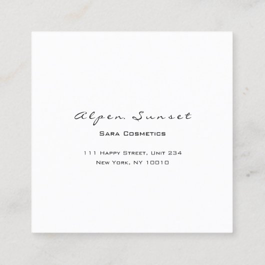 フォトイベントウェディングプランナーミントフレーム花模様 スクエア名刺 (裏面)